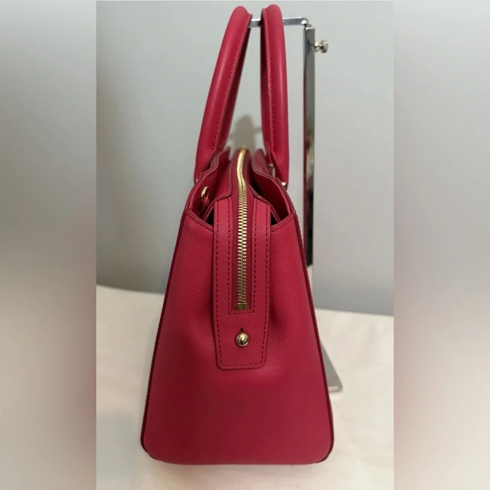 MCM Nuovo Satchel Crossbody Bag Fuchsia Pink Leather